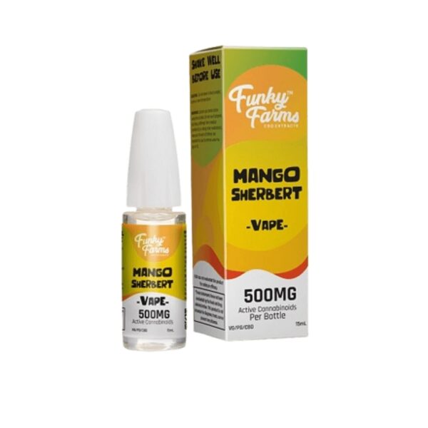 Funky Farms Full Spectrum CBD Mango Sherbert Vape Juice 15mL-250MG