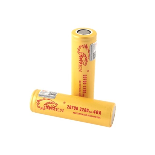 Imren (Gold) IMR 20700 (3200mAh) 40A 3.7V Battery Flat-Top