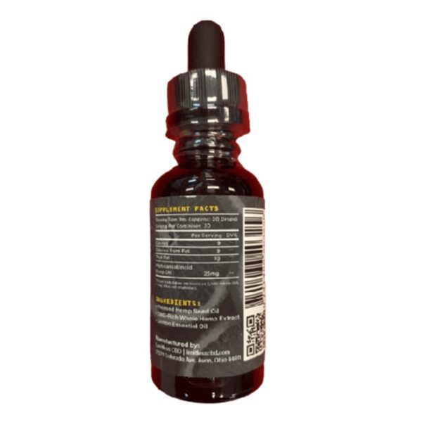 Limitless Lemon CBD Isolate Oil Wellness Drops Tincture 1oz-250MG Back