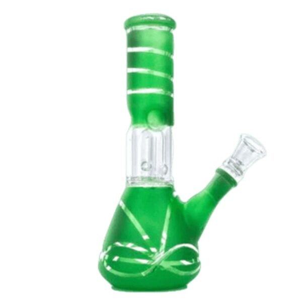 8 - 14mm Water Pipe W Percolator Ribbon Green