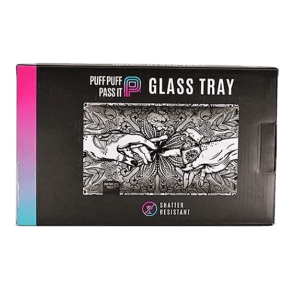 Puff Puff Pass It Glass Tray Gray