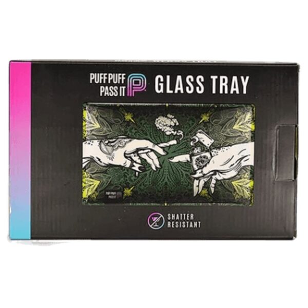 Puff Puff Pass It Glass Tray Green
