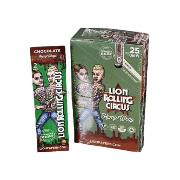 Lion Rolling Circus Hemp Wraps 25 por caja Chocolate