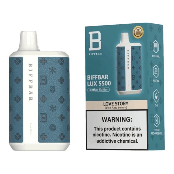 BiffBar Lux 13 ML 5500 PUFFS Desechable Love Story (Blue Razz Lemon)