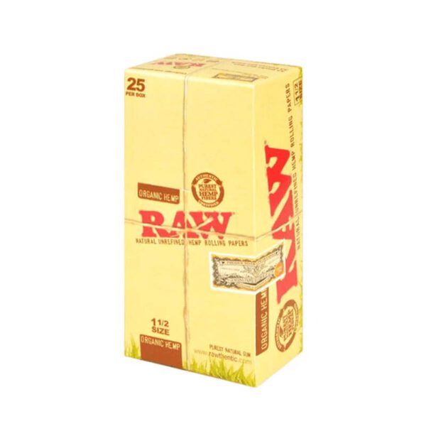 RAW Organic Hemp Rolling Papers 1 1%2 SIze 25 ct