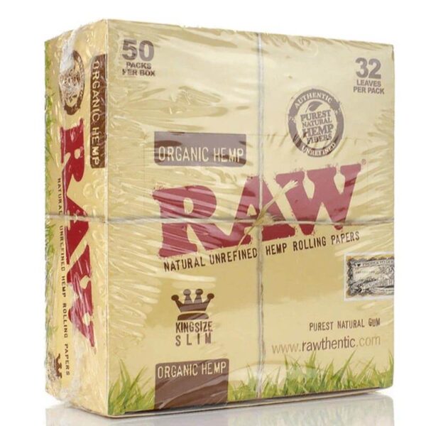 RAW Organic Hemp Rolling Papers King Size 50 por caja