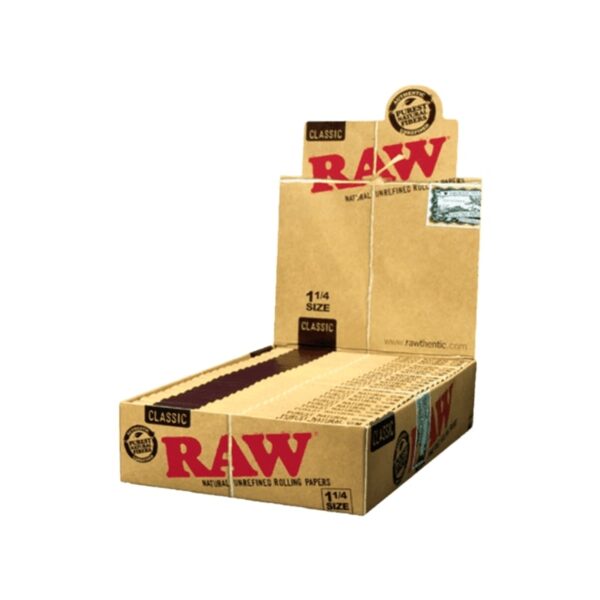 Raw Natural Unrefined Rolling Paper 1 1/4 24Box