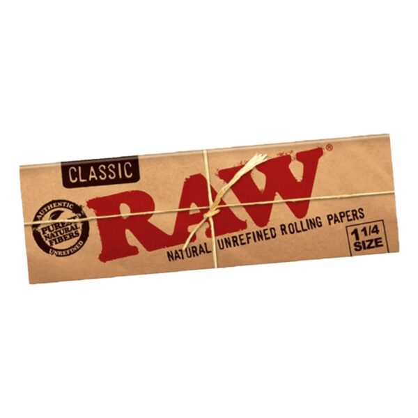 Raw Natural Unrefined Rolling Paper 1 1/4 24Box Individual