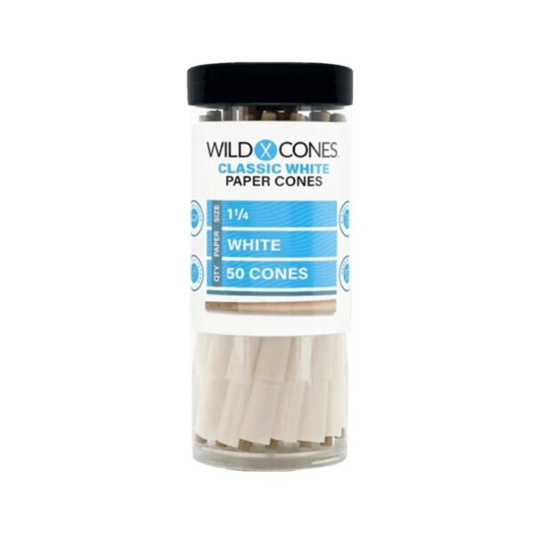 Wild Hemp - Cones 50ct Jars Classic White 1 1/4