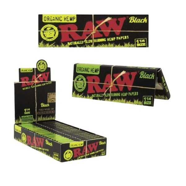 Raw Black Organic Hemp Canalas 1 1%4 Caja con 24 unidades